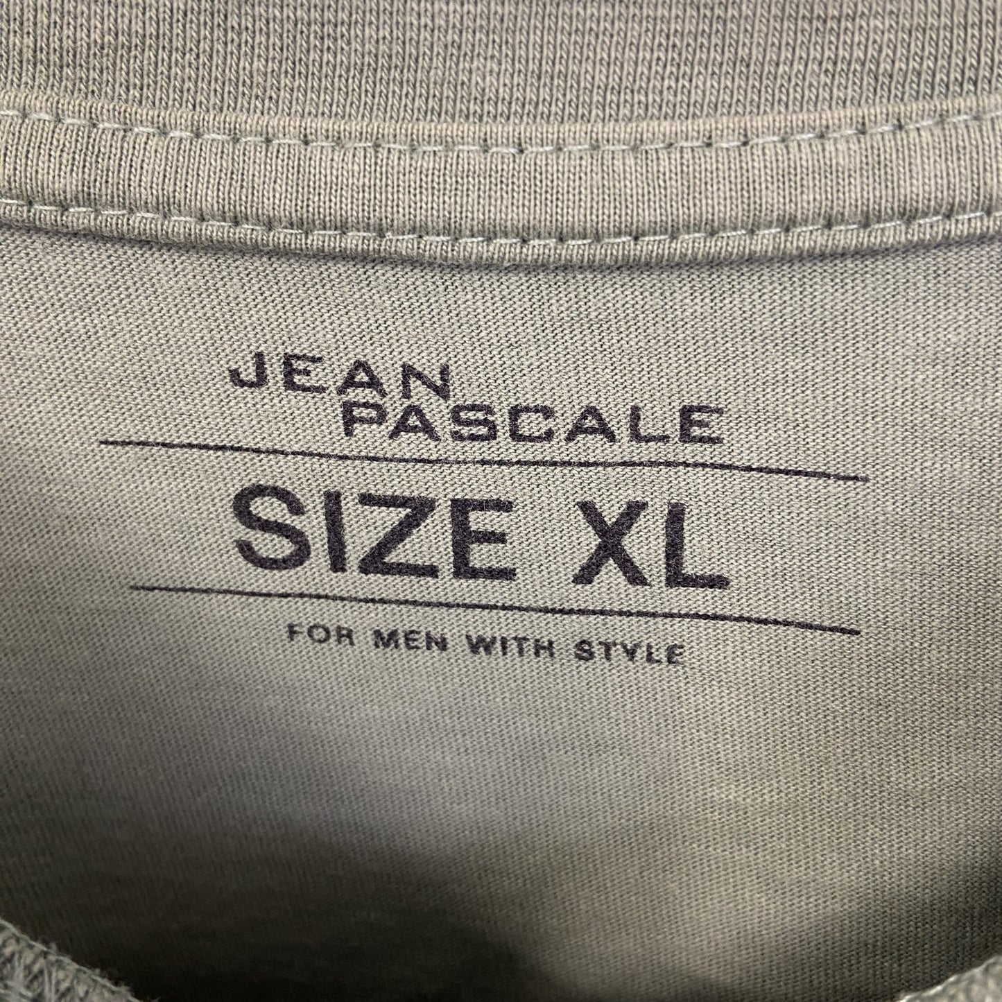 古着 used JEAN PASCALE 半袖コラージュプリントTシャツ クルーネック カジュアルデザイン 黄緑 XLサイズ