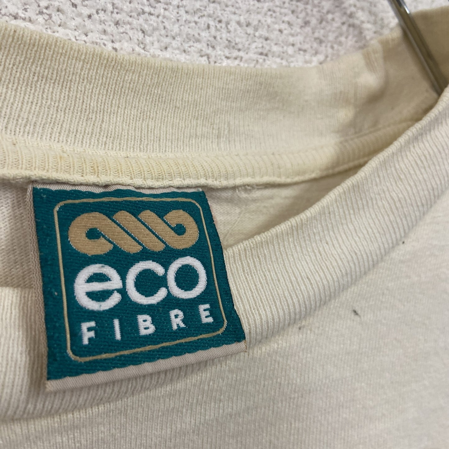 ECO FIBRE 半袖プリントTシャツ ベージュ Lサイズ