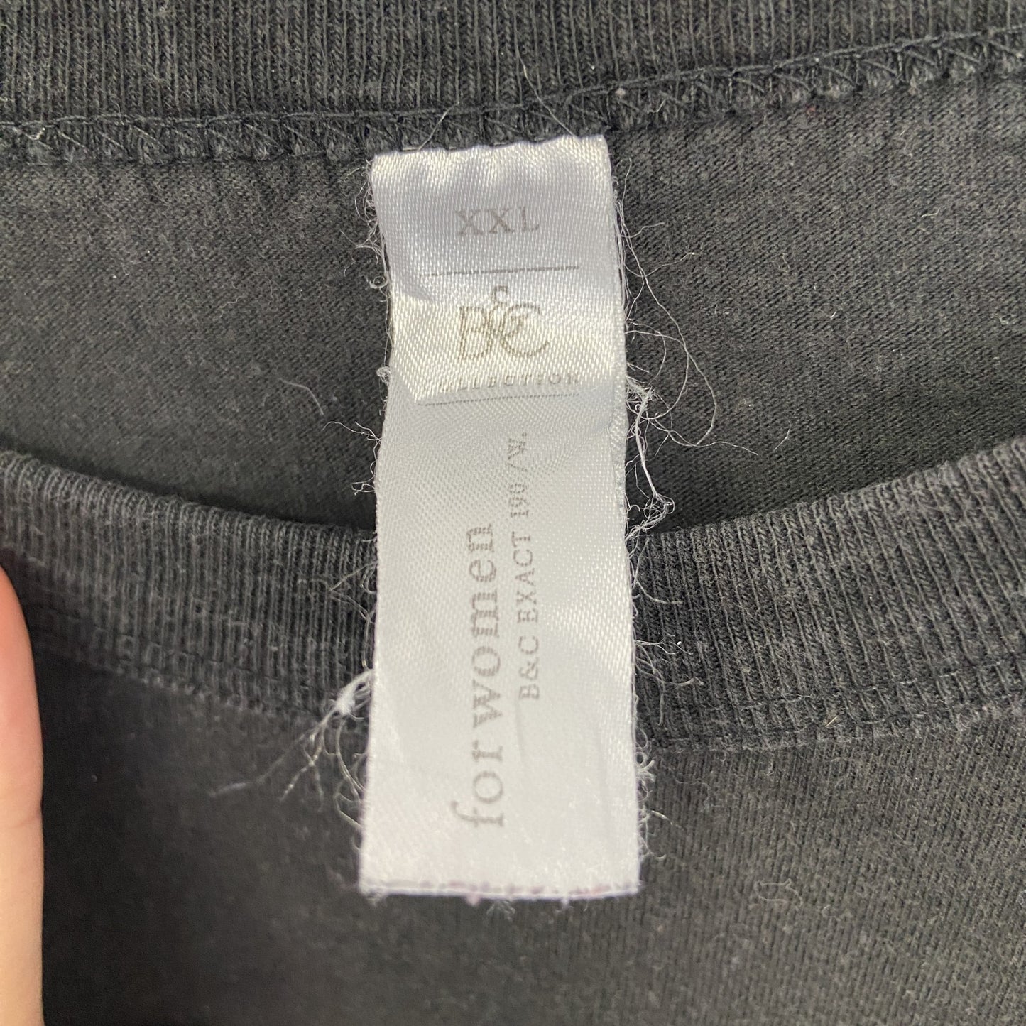 B&C 半袖プリントアニマルTシャツ PFER TIG 馬 英字プリント 黒 XXLサイズ
