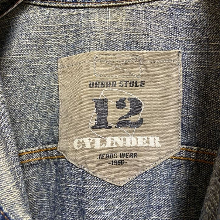 古着 used URBANSTYLE 12 長袖デニムジャケット Gジャン アメカジ ワンポイント刺繍 vintage Mサイズ