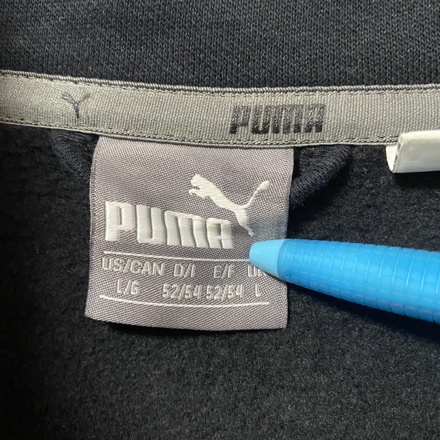 PUMA プーマ トラックジャケット/ジャージ デカロゴ 刺繍ロゴ ワンポイント ハイネック 黒 ブラック Lサイズ