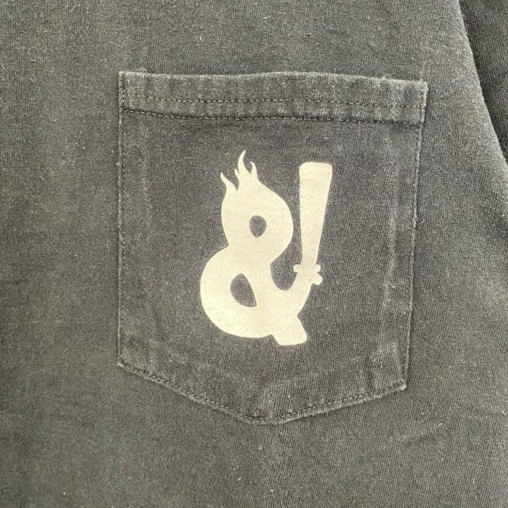 古着 used PORT & COMPANY ポートアンドカンパニー 半袖プリントTシャツ ポケット 黒 ブラック Sサイズ