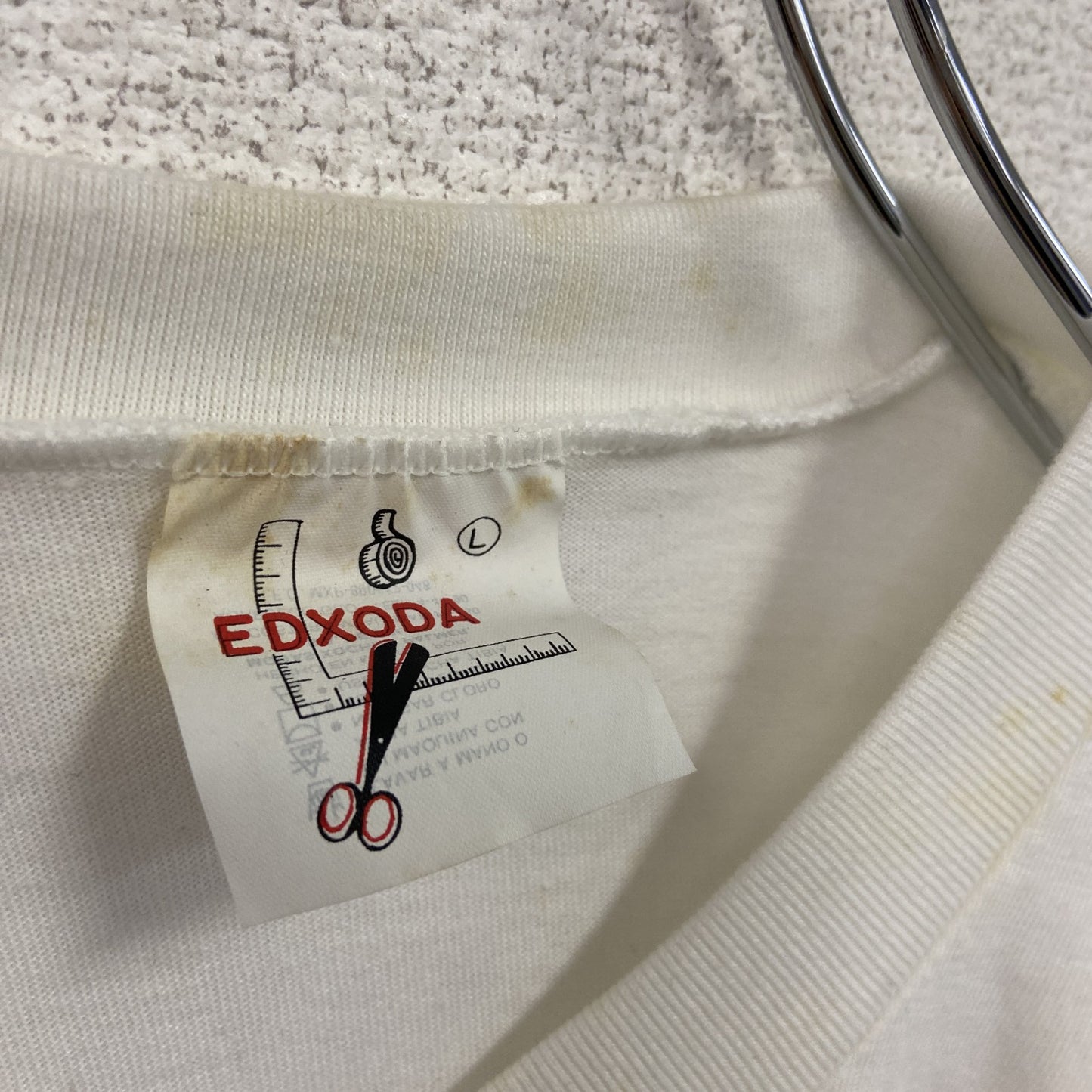 EDXODA 半袖プリントTシャツ シングルステッチ 白 ホワイト Lサイズ