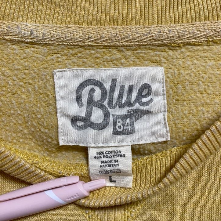 Blue84 スウェット/トレーナー ラグランスリーブ 前V フェード アリゾナ州 ビッグシルエット 黄色 イエロー Lサイズ