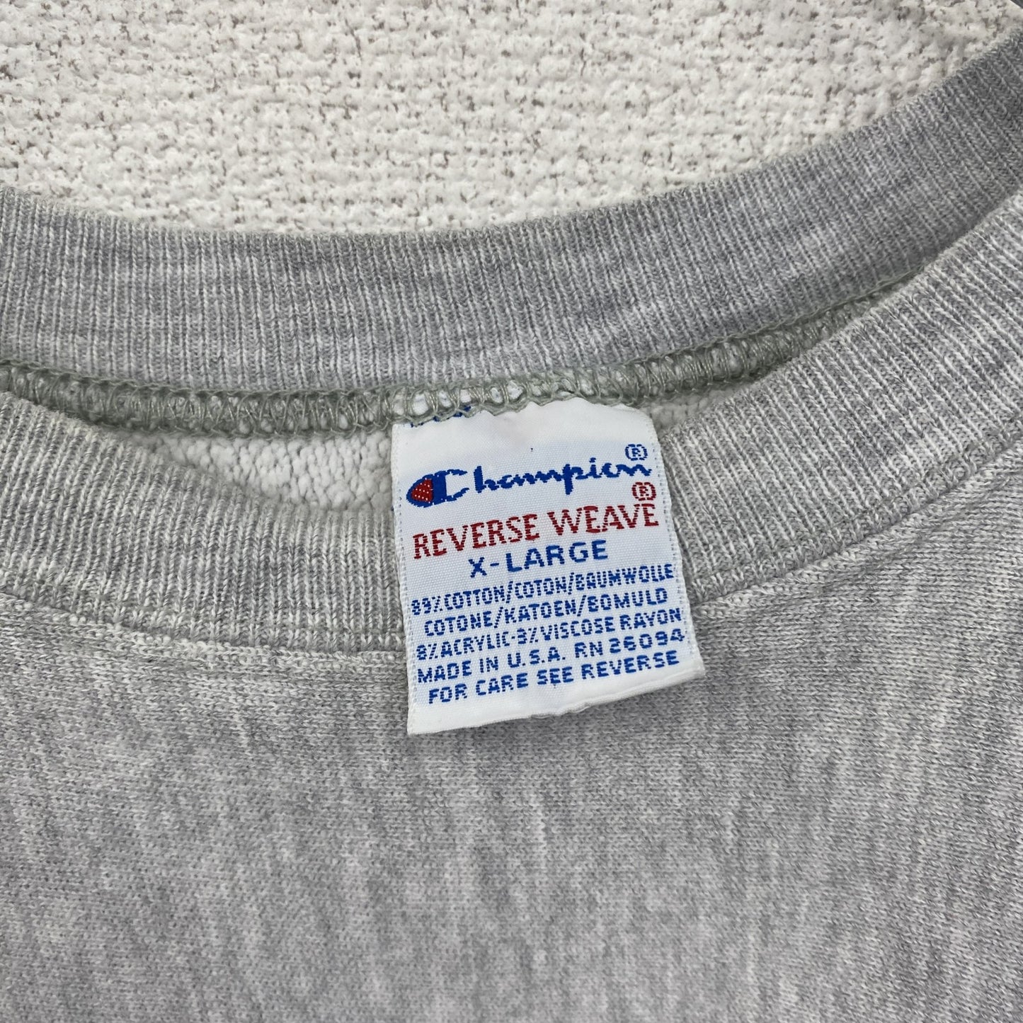 90s Champion チャンピオン リバースウィーブ スウェット/トレーナー 刺繍タグ 霜降りグレー XLサイズ