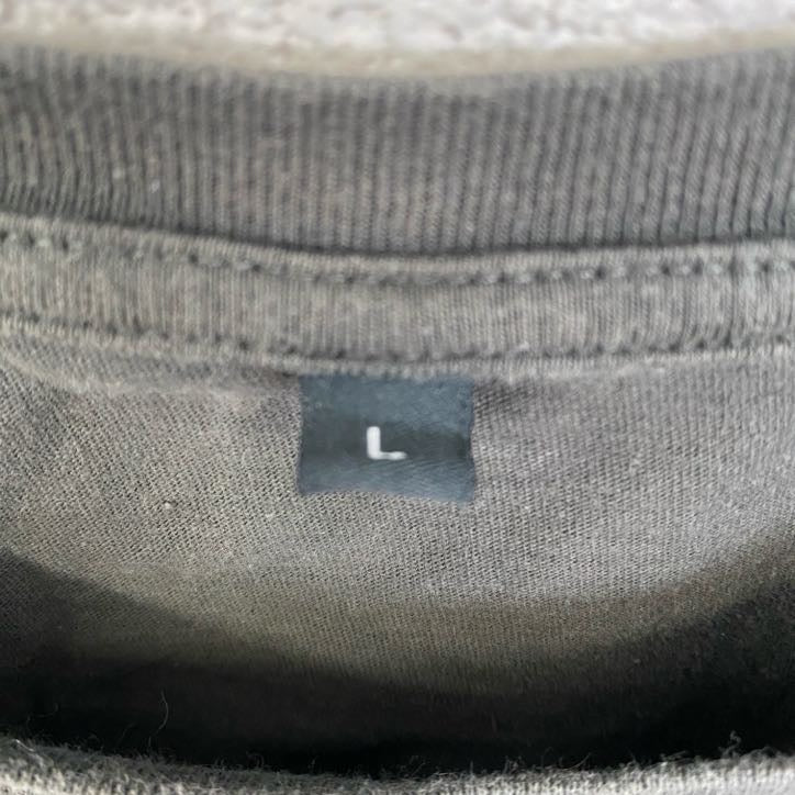 古着 used GILDAN ギルダン 半袖バックプリントTシャツ クルーネック レトロデザイン 黒 ブラック Lサイズ