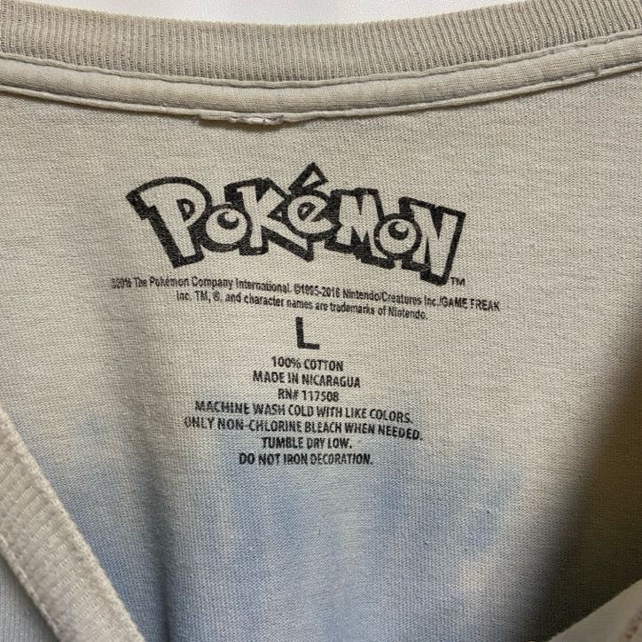 古着 used POKEMON ポケモン 半袖プリントタイダイ柄Tシャツ クルーネック ピカチュウ 公式 オフィシャル Lサイズ