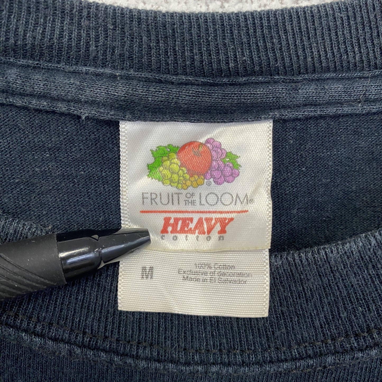 古着 used FRUIT OF THE LOOM フルーツオブザルーム 半袖デザインプリントTシャツ 黒 Mサイズ