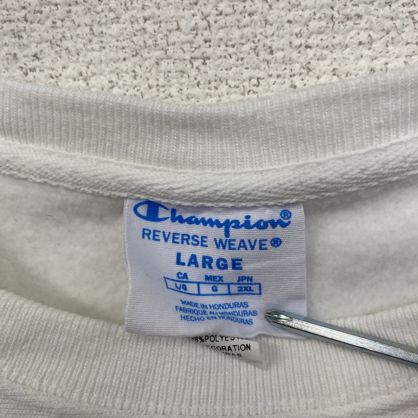 Champion チャンピオン リバースウィーブ スウェット/トレーナー 白 ホワイト Lサイズ