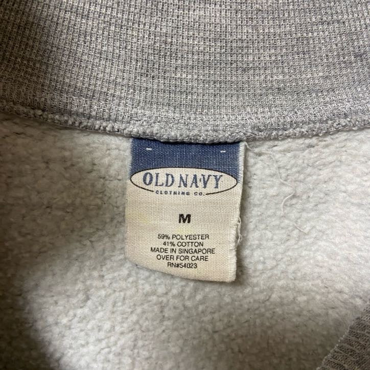 古着 used 90s OLDNAVY オールドネイビー 長袖ハーフジップスウェット トレーナー グレー ヴィンテージ Mサイズ