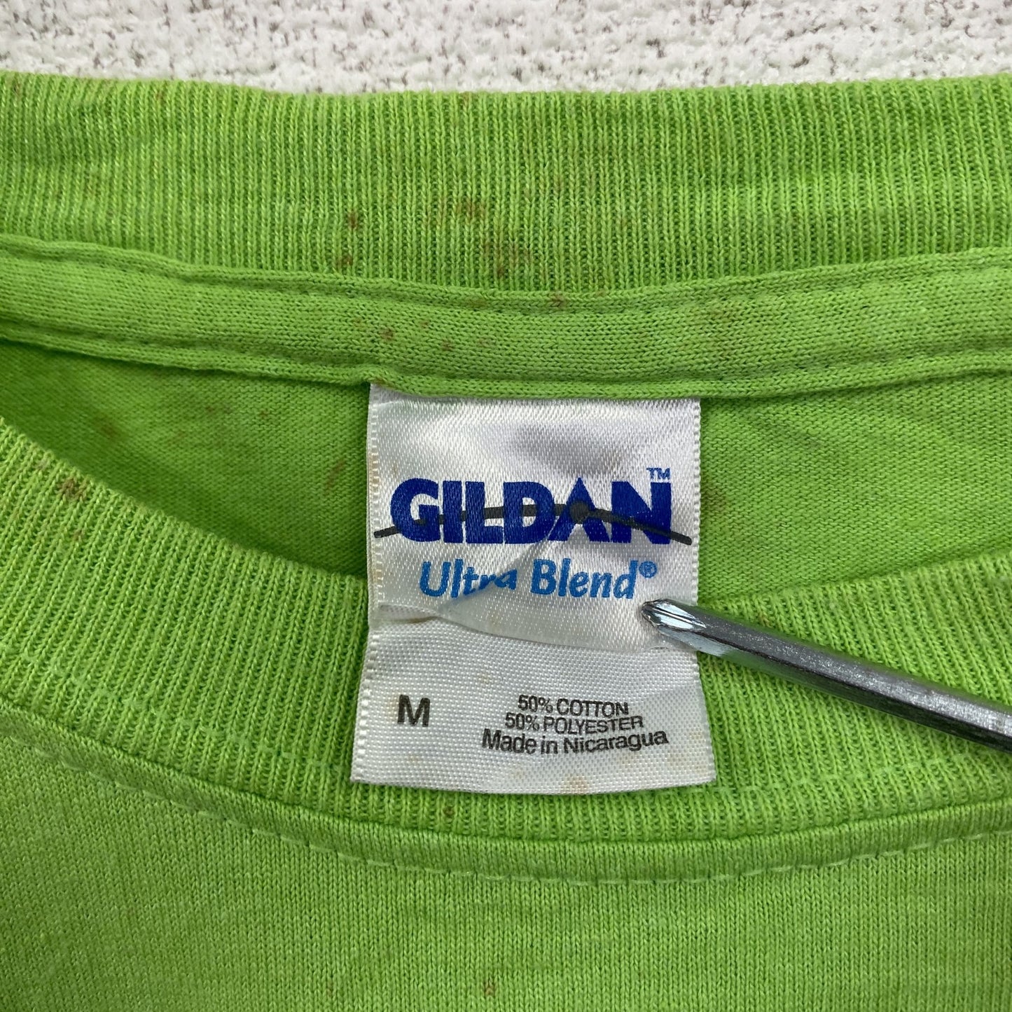GILDAN ギルダン 半袖プリントTシャツ 黄緑 ライトグリーン Mサイズ 古着