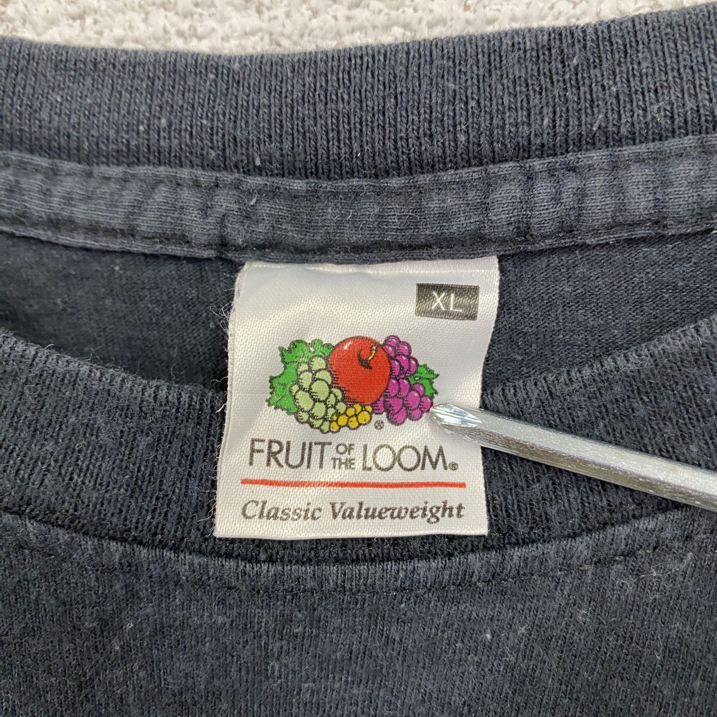 FRUIT OF THE LOOM フルーツオブザルーム 半袖プリントTシャツ 黒 ブラック XLサイズ