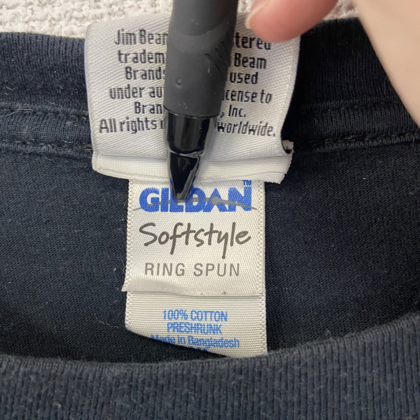 古着 used GILDAN ギルダン 半袖プリントTシャツ JIM BEAM ハイボール 黒 クルーネック 2XLサイズ