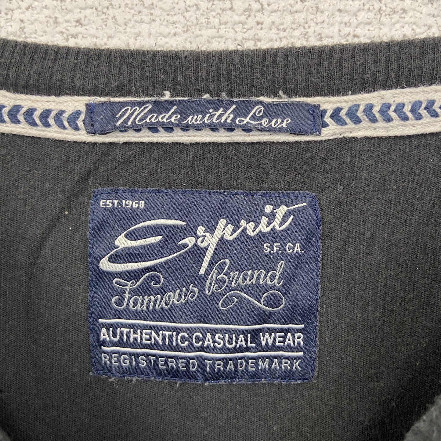 古着 used Esprit エスプリ 半袖プリントTシャツ OAKLAND ウルフ カジュアル 黒 クルーネック Sサイズ