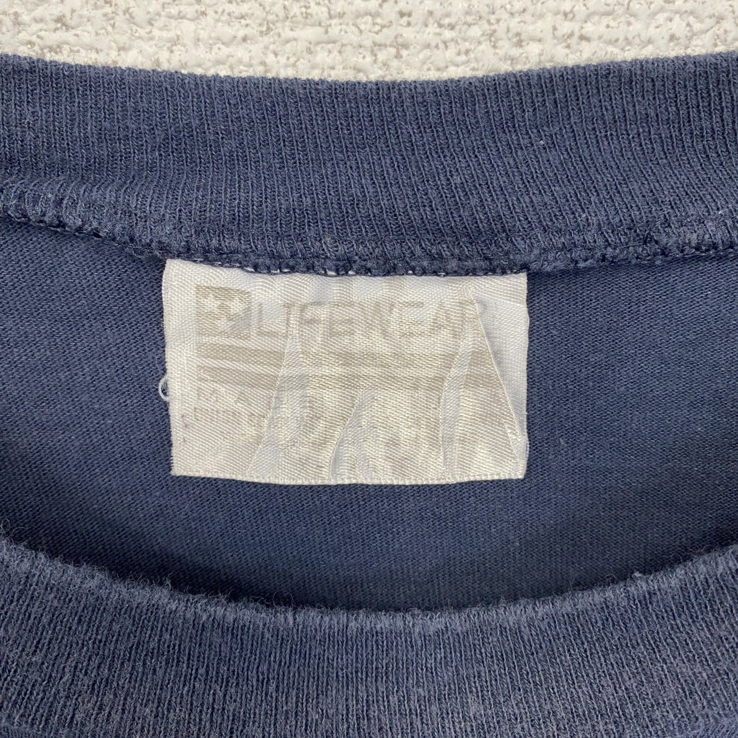古着 used LIFEWEAR USA製 半袖バックプリントTシャツ UNION YES ネイビー 紺 ビックシルエット