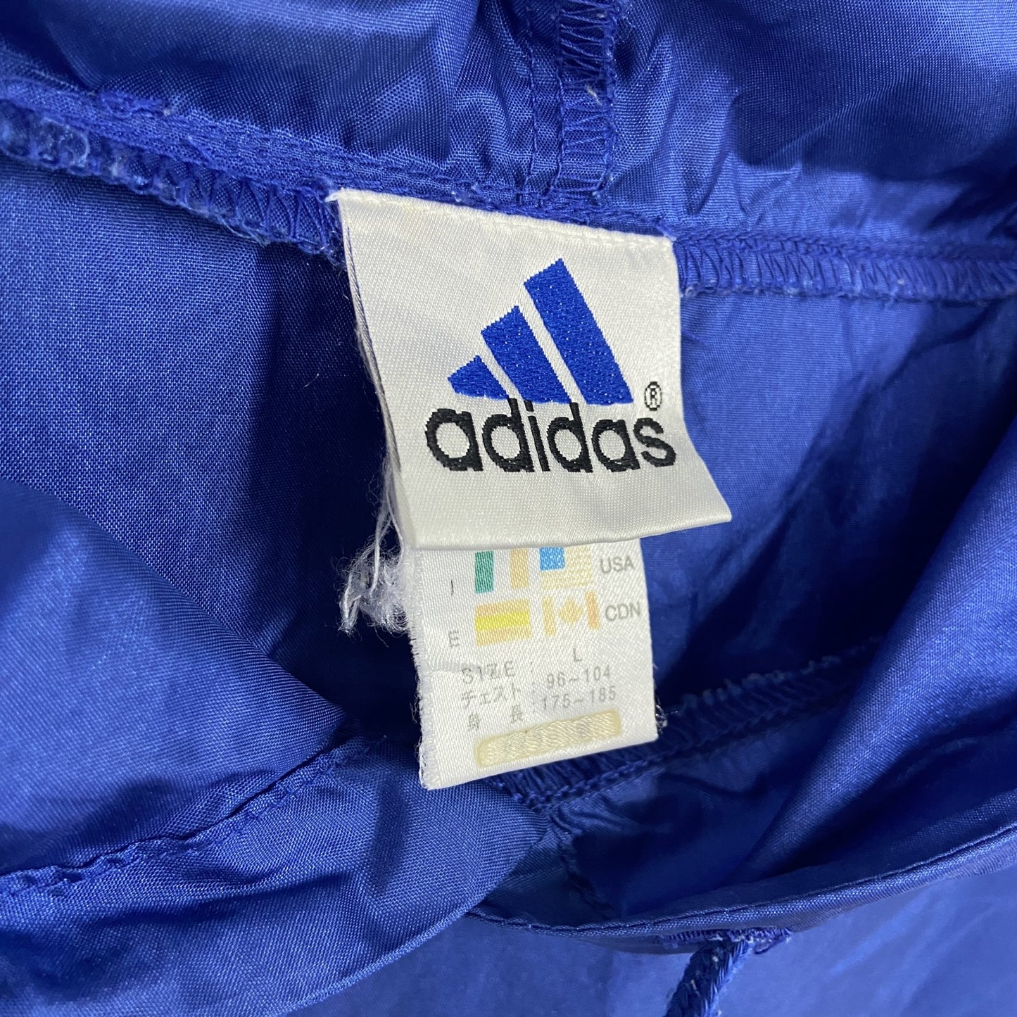 adidas アディダス ナイロンパーカー/フーディー 青 ブルー Lサイズ