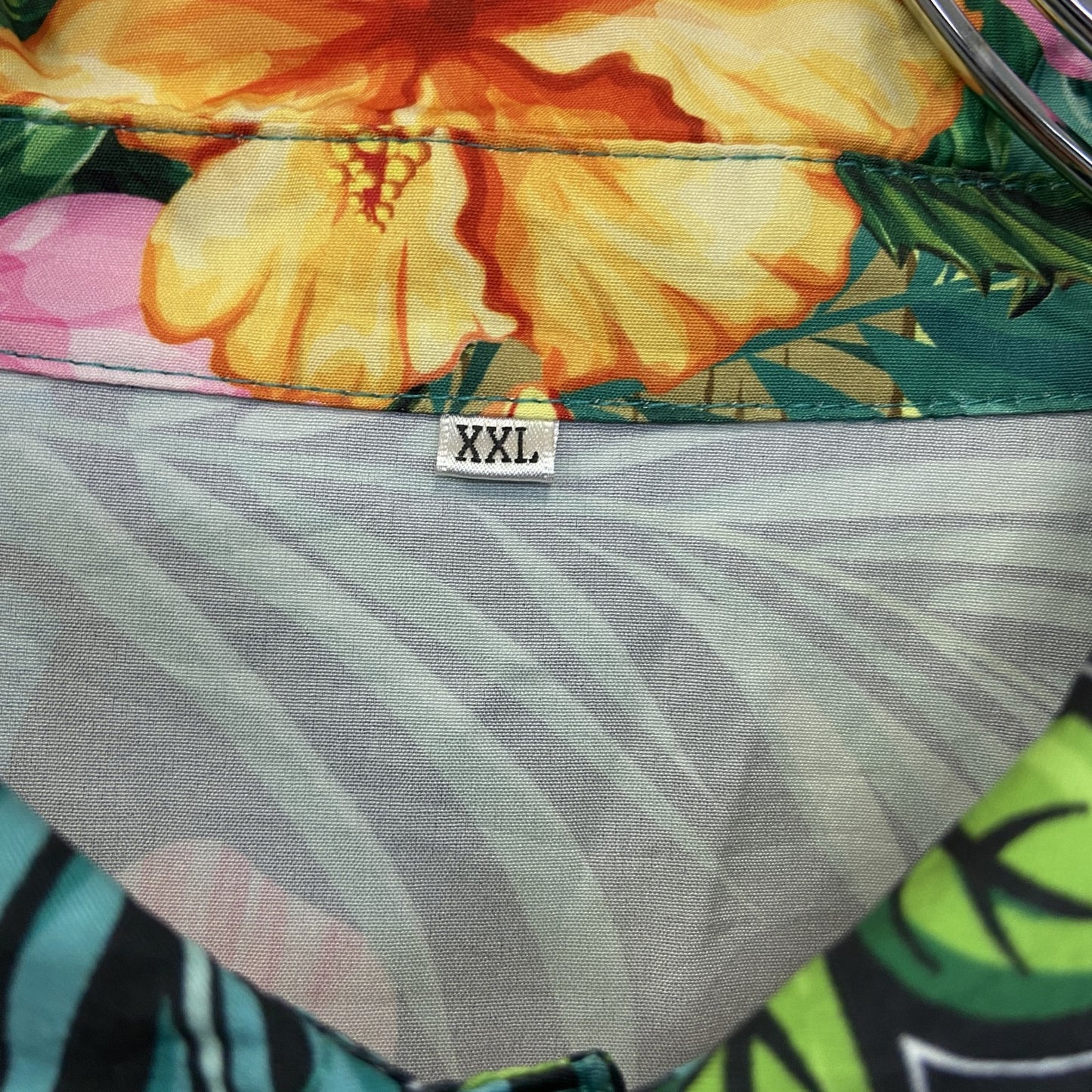 古着 used 半袖プリント柄シャツ 総柄 アロハシャツ 派手 ハワイアン エスニック カラフル XXLサイズ