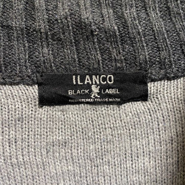 古着 used ILANCO 長袖フルジップノルディック柄ニット セーター トナカイ グレー レトロ 秋冬服 Lサイズ