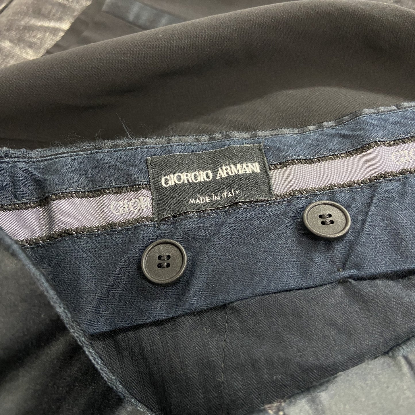 GIORGIO ARMANI ジョルジオアルマーニ タキシードパンツ サイドライン 黒 ブラック