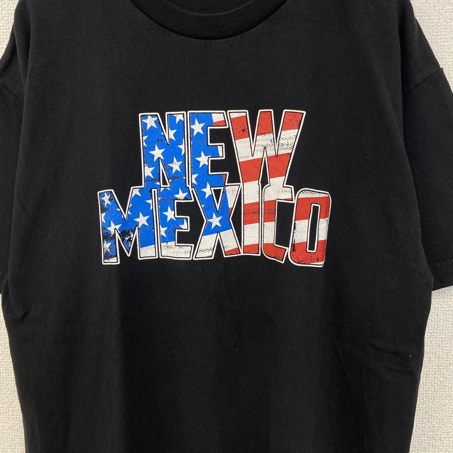 古着 used ノーブランド 半袖プリントTシャツ アメリカ NEW MEXICO カジュアル クルーネック 黒 レトロ Lサイズ