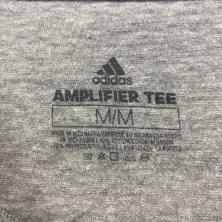 古着 used adidas アディダス 半袖プリントTシャツ ラサール エクスプローラーズ カレッジ バスケ グレー Mサイズ