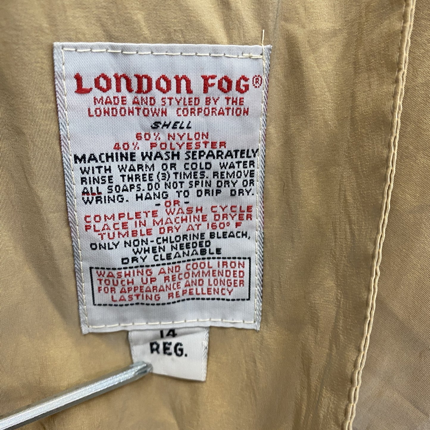 LONDON FOG ロンドンフォグ トレンチコート ベージュ 14サイズ