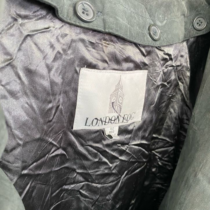 LONDON FOG ロンドンフォグ ダブルトレンチコート 緑 グリーン 42サイズ