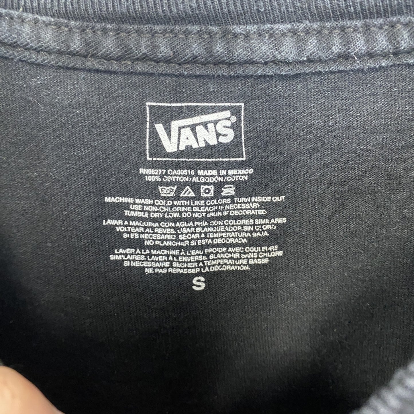 古着 used VANS バンズ 半袖ロゴプリントTシャツ スカル カジュアル クルーネック 黒 ブラック 春夏服 Sサイズ