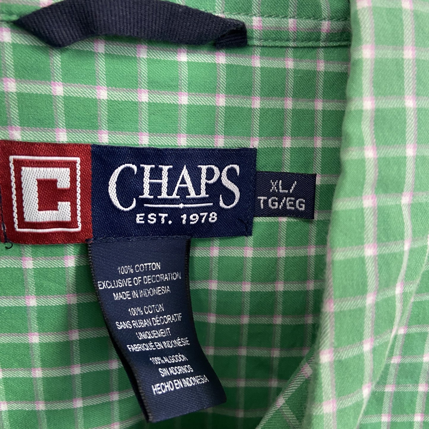 CHAPS RALPH LAUREN チャップス ラルフローレン 長袖シャツ チェック柄 緑 グリーン XLサイズ