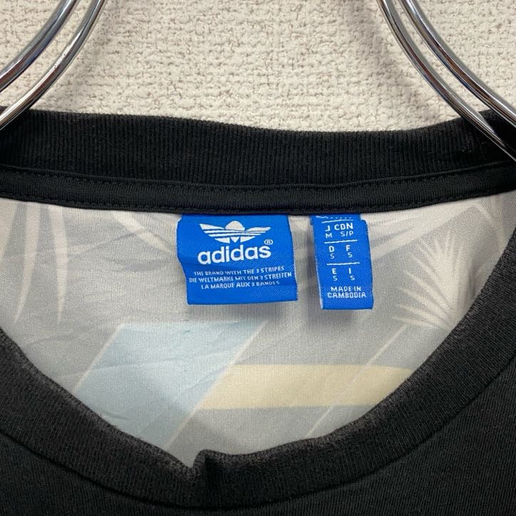 古着 used adidas アディダス 半袖バックプリントTシャツ クルーネック 胸ポケット スポーツ トレーニング Mサイズ
