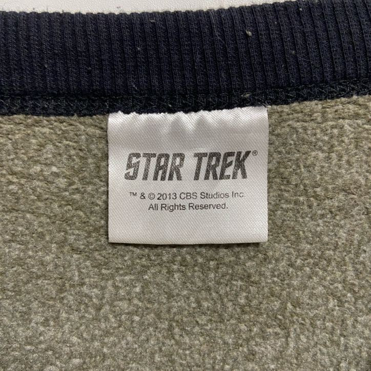 古着 used STARTREK スタートレック 長袖プリントスウェット トレーナー ラグラン袖 緑 グリーン 秋冬服 Sサイズ
