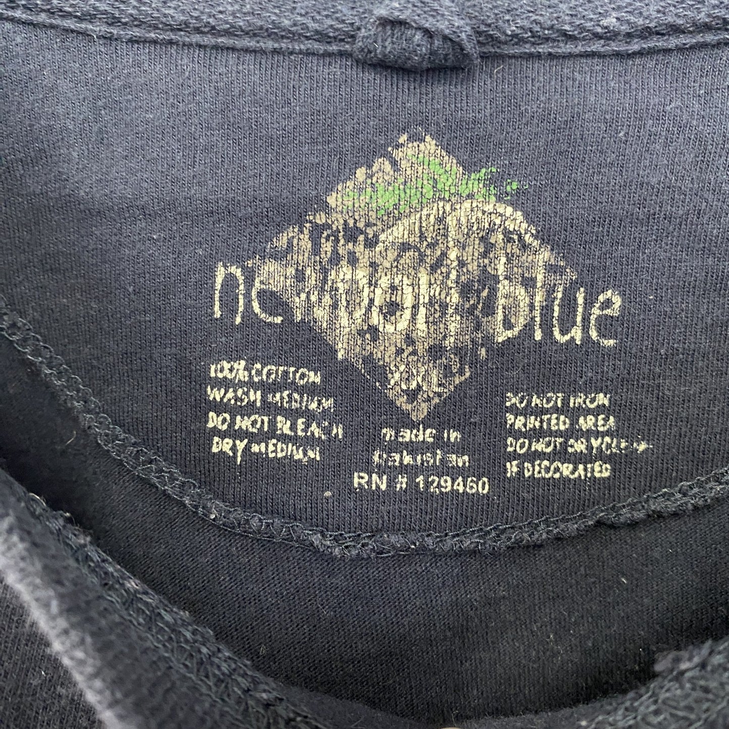古着 used newpor blue 半袖プリントTシャツ ハーレー バイク AMERICAN THUNDER 黒 XXLサイズ