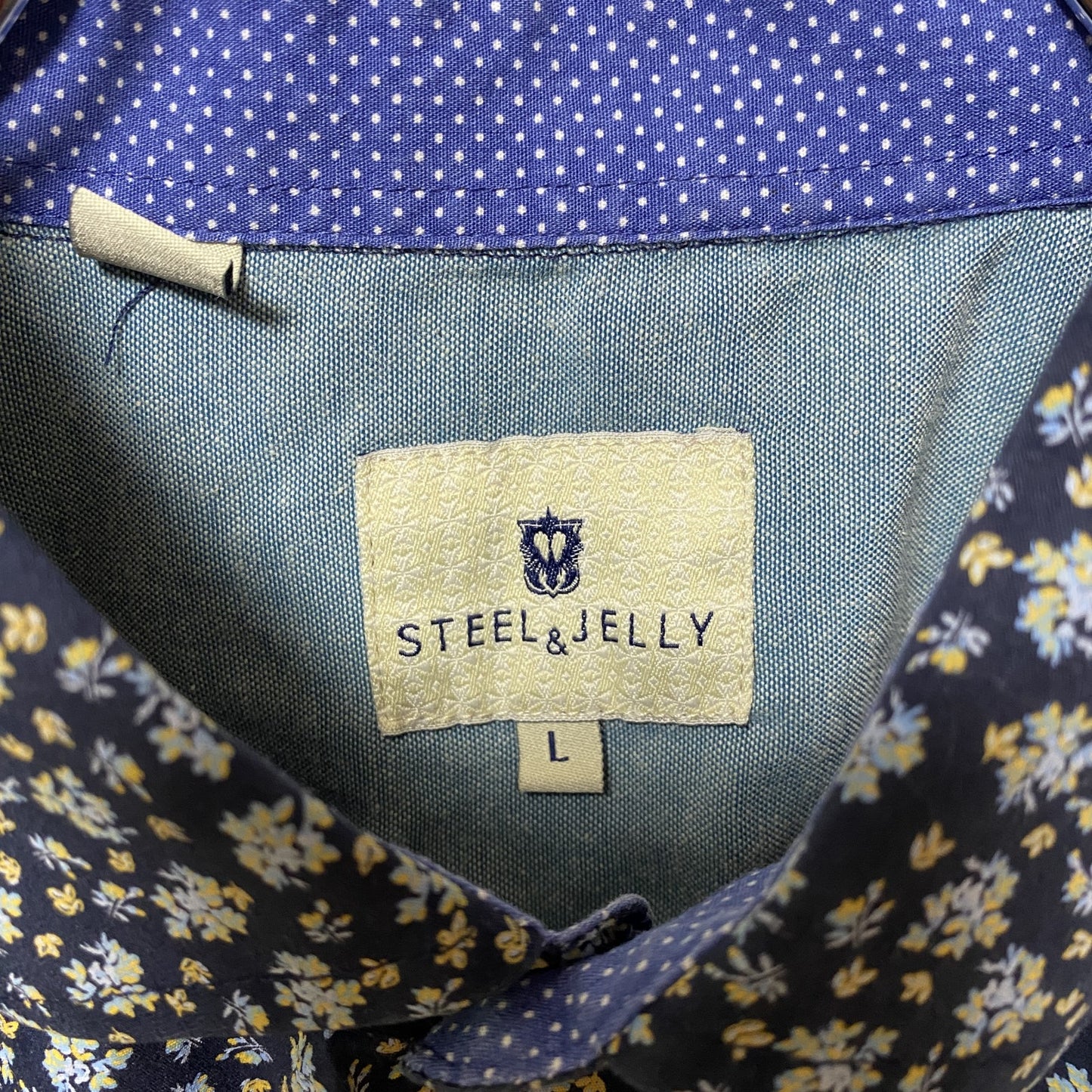 古着 used STEEL&JELLY 長袖総柄シャツ 花柄 デザイン レトロ 秋冬服 メンズ Lサイズ