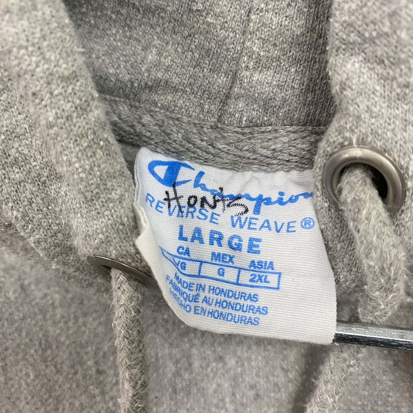 Champion チャンピオン リバースウィーブ スウェットパーカー/フーディー デカロゴ 霜降りグレー Lサイズ