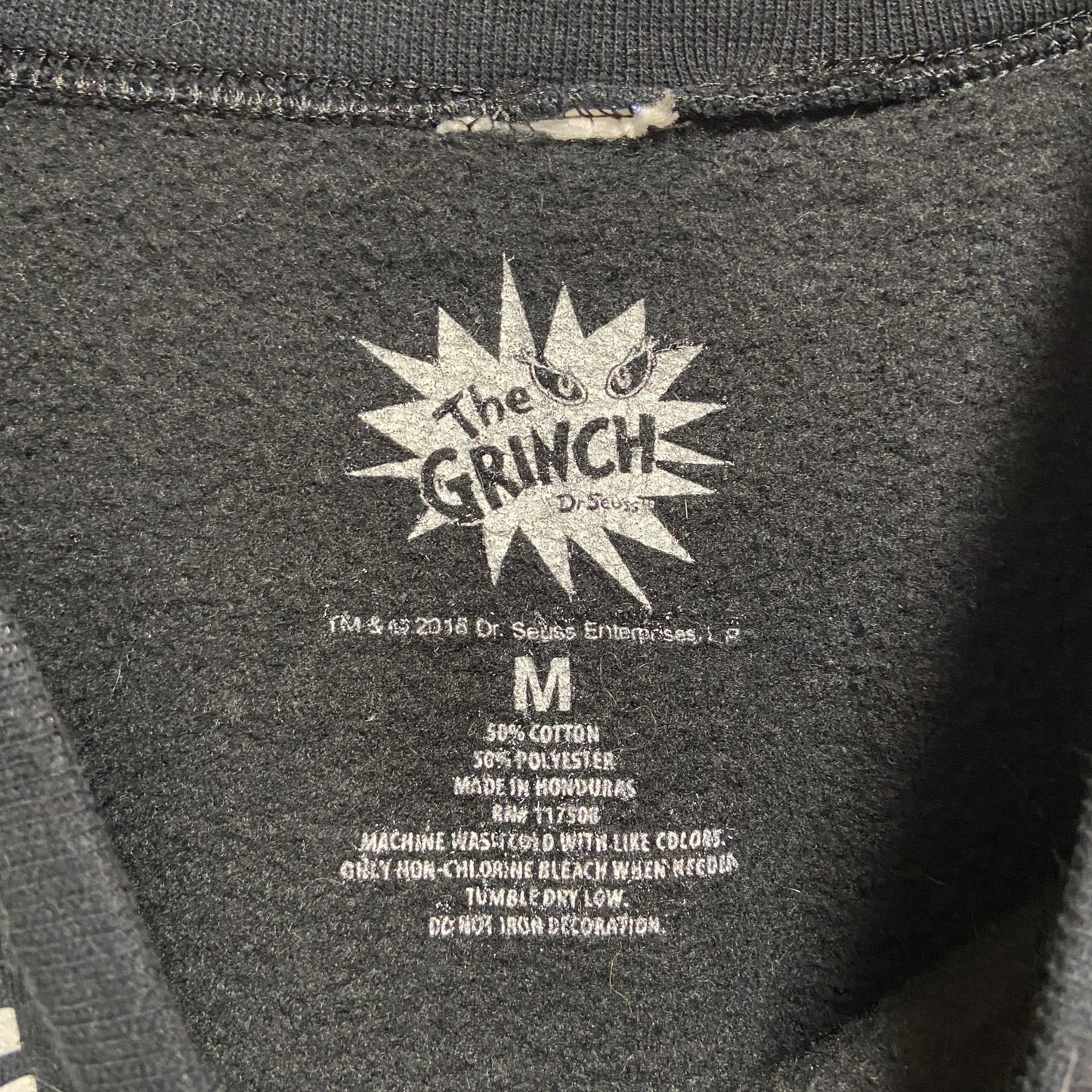 古着 used THEGRINCH グリンチ 長袖ビッグプリントスウェット トレーナー キャラクター クリスマス 黒 Mサイズ