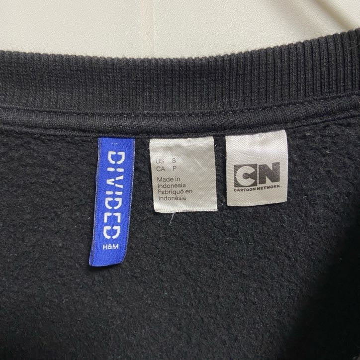 古着 used H&M 長袖キャラクタープリントスウェット トレーナー Rick and Morty バックプリント 黒 Sサイズ