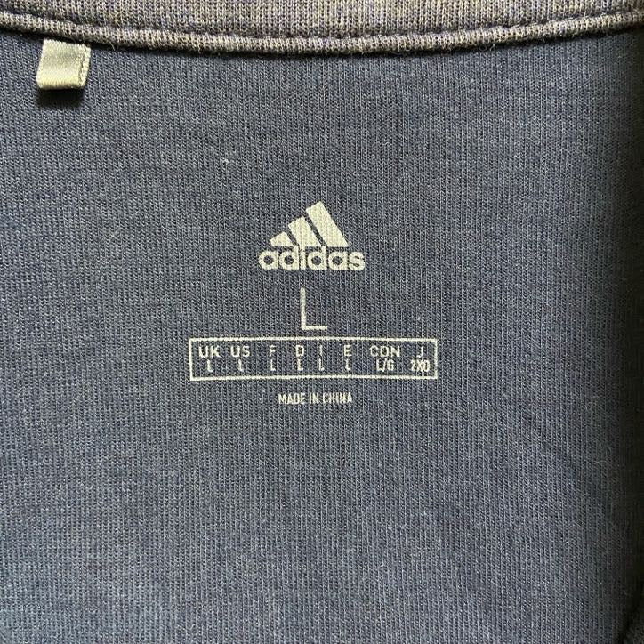 古着 used adidas アディダス 長袖ハーフジップスウェット トレーナー ノームコア ネイビー 秋冬服 Lサイズ