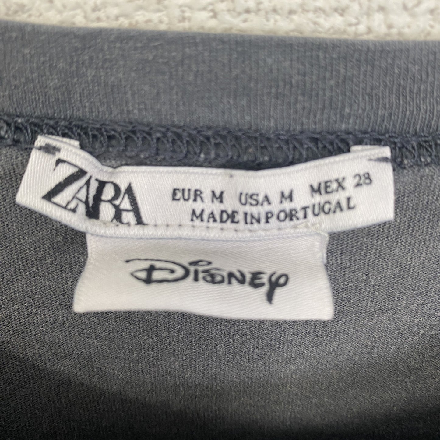 古着 used ZARA 半袖プリントTシャツ Disney ミッキー ミニー デイジー クルーネック 春夏服 灰色 Mサイズ