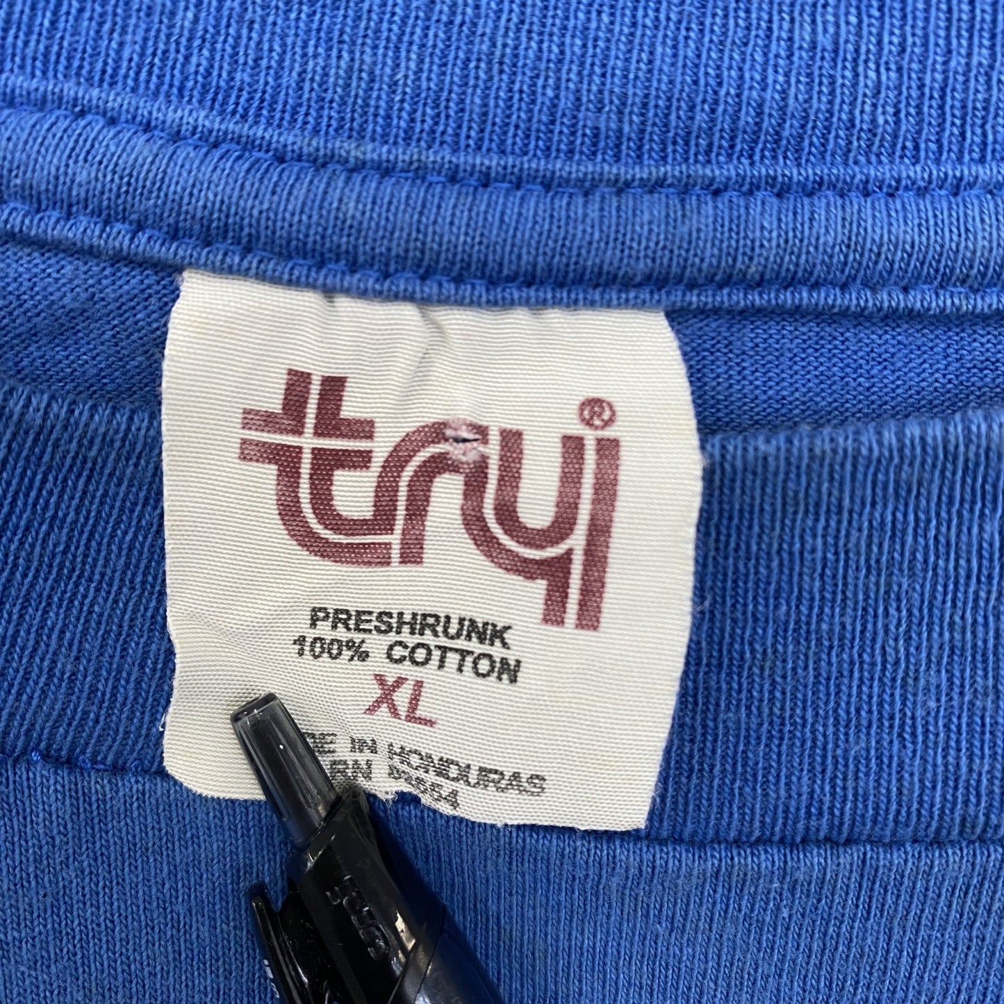 古着 used TRY トライ 半袖ビッグプリントTシャツ Disney フロリダ ミッキー クルーネック 春夏服 青 XLサイズ