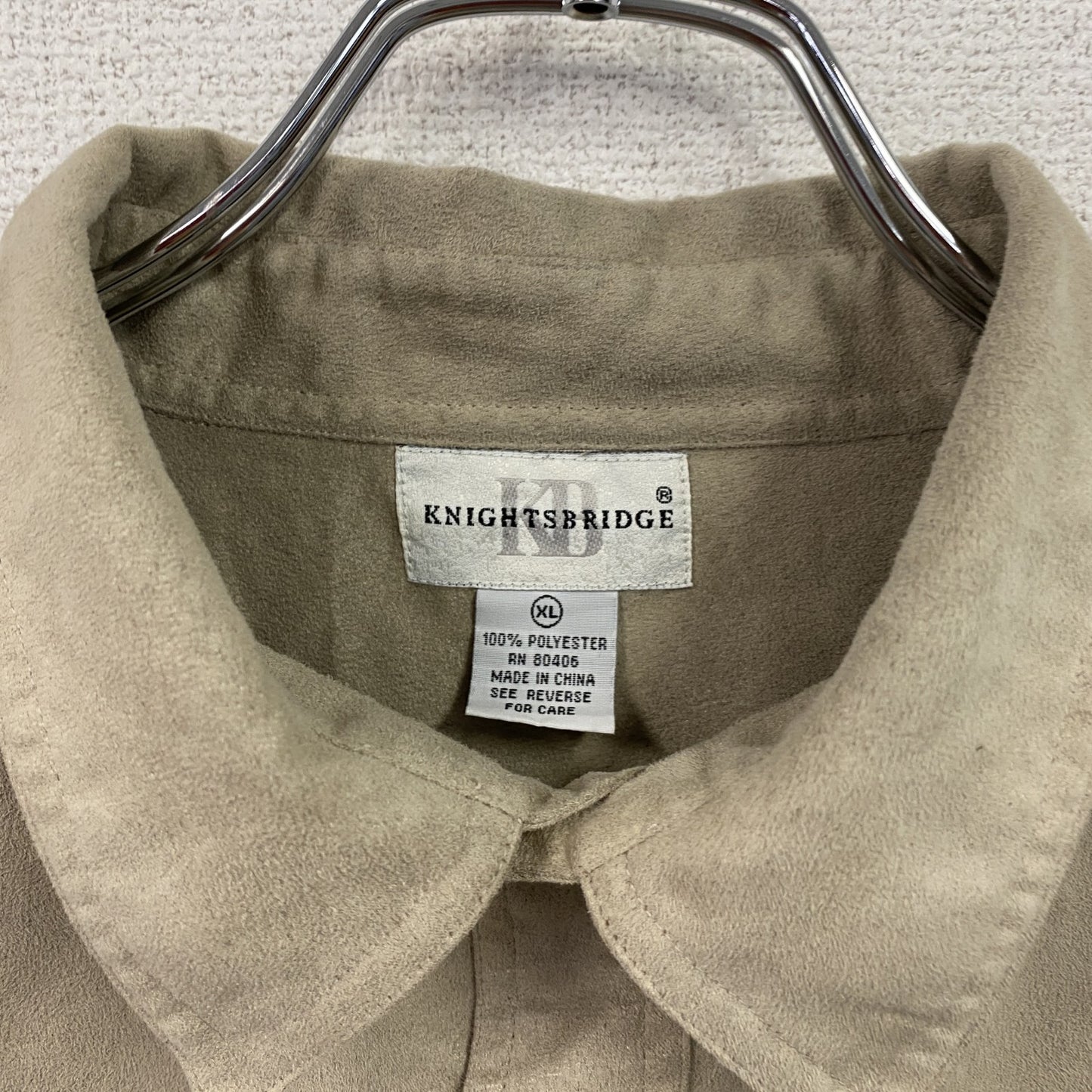 KNIGHTSBRIDGE ナイツブリッジ 長袖シャツ フェイクスエード ベージュ XLサイズ