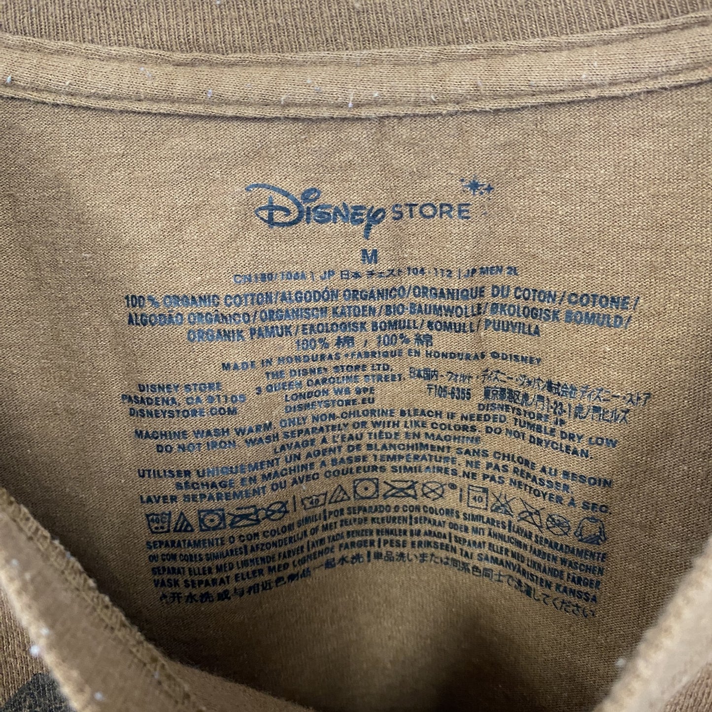 古着 used Disney STORE ディズニーストア 半袖プリントTシャツ 美女と野獣 クルーネック 春夏服 茶色 Mサイズ