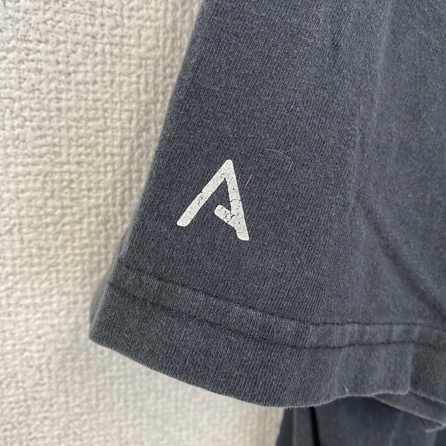 半袖プリントTシャツ カプセルプリント 3連プリント 英字プリント クルーネック 黒 ブラック Lサイズ