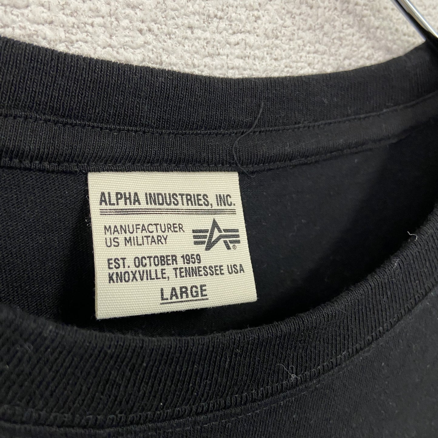 ALPHA INDUSTRIES アルファインダストリーズ 半袖プリントTシャツ 黒 ブラック Lサイズ