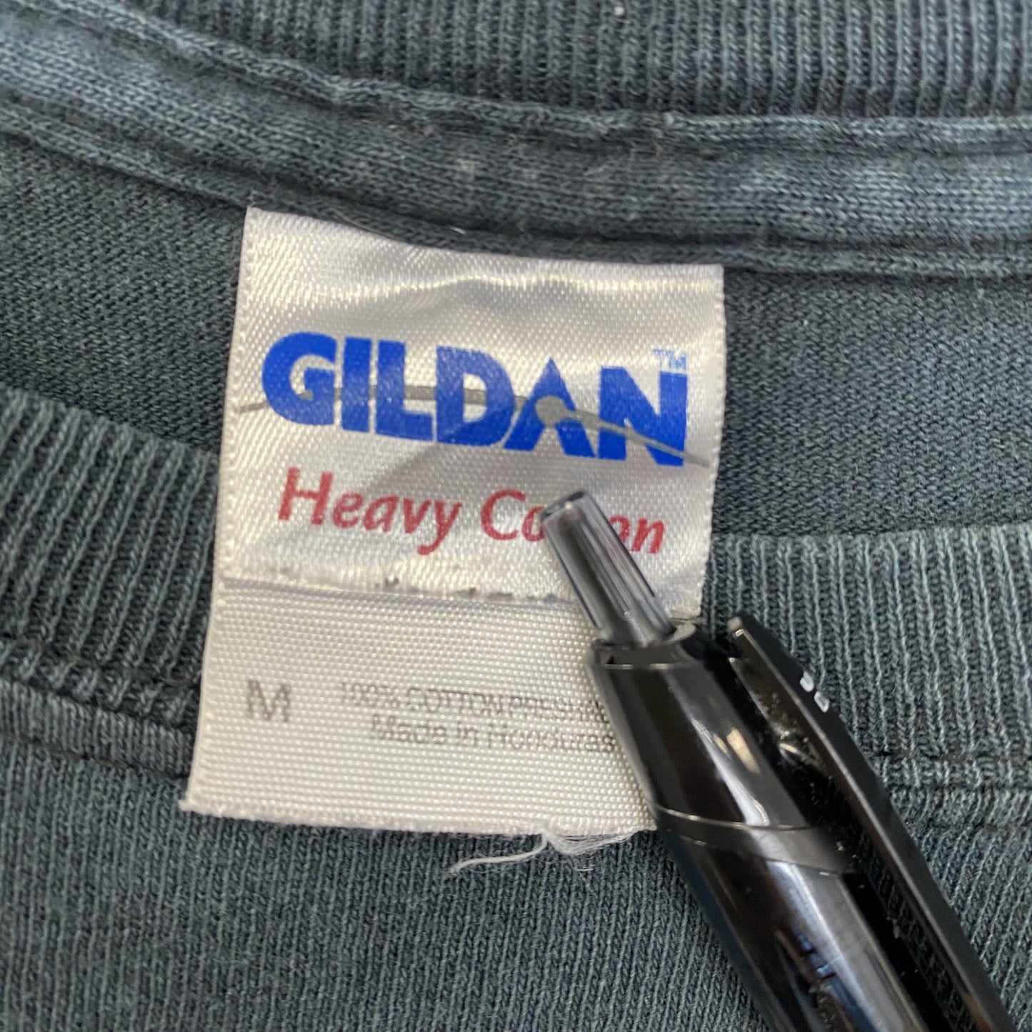 古着 used GILDAN ギルダン 半袖ビッグプリントTシャツ スカル 馬 クルーネック 黒色 春夏服 レトロ Mサイズ