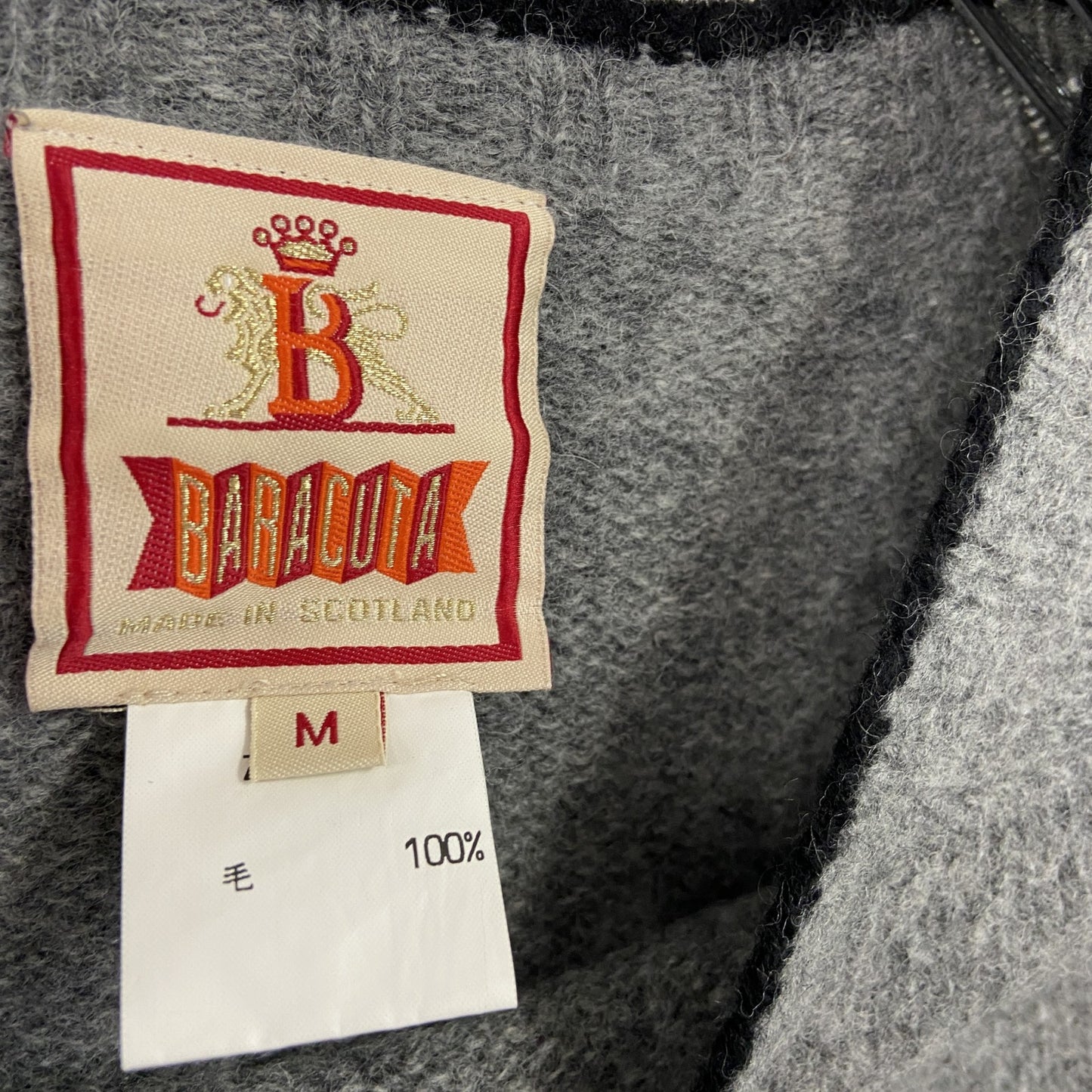 BARACUTA ウールニットセーター 灰色 グレー Mサイズ