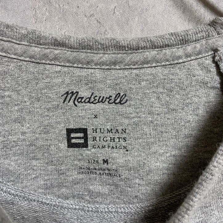 古着 used Madewell × Human Rights 長袖プリントスウェット トレーナー グレー Sサイズ
