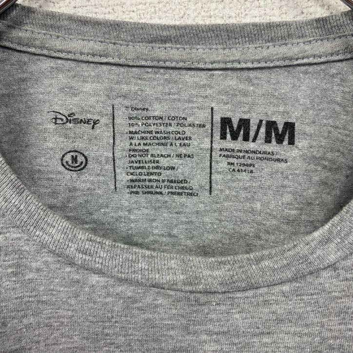 古着 used Disney ディズニー 半袖ミッキーマウスプリントTシャツ 迷彩柄 クルーネック グレー レトロ Mサイズ