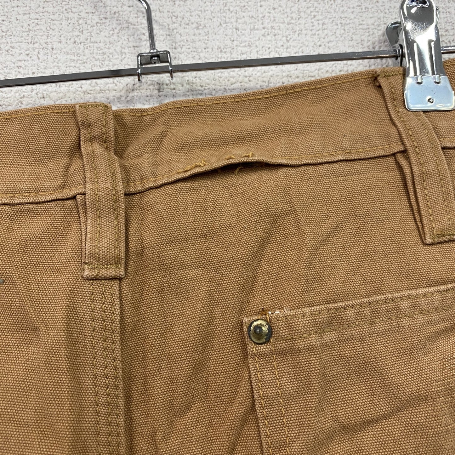 ノーブランド ダブルニーペインターパンツ ダックパンツ ジップフライ キャメル