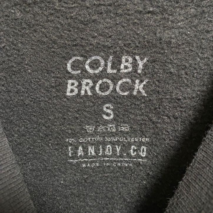 COLBY BROCK スウェット/トレーナー スカル 骸骨 ブラックレター 両面プリント クルーネック 黒 ブラック Sサイズ