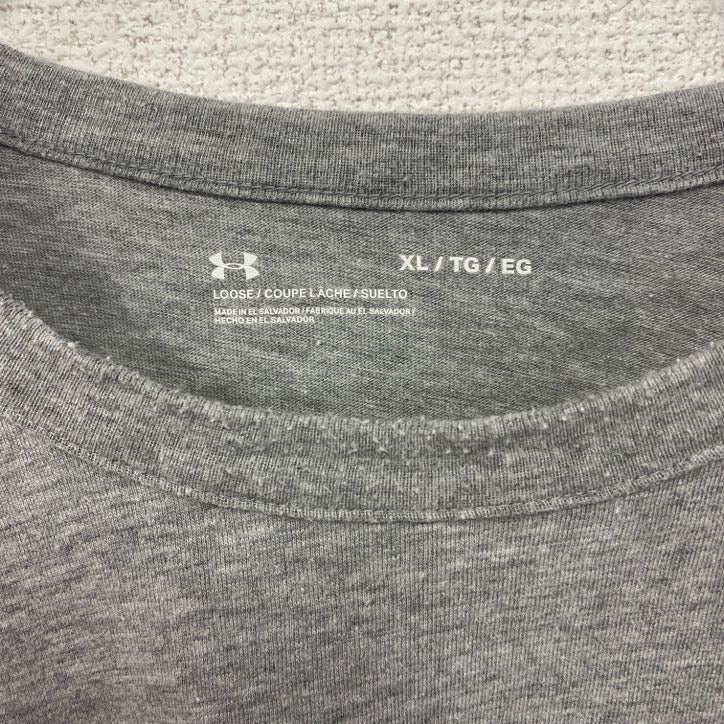古着 used UNDER ARMOUR アンダーアーマー 半袖プリントTシャツ シンシナティ・ベアキャッツ グレー XLサイズ